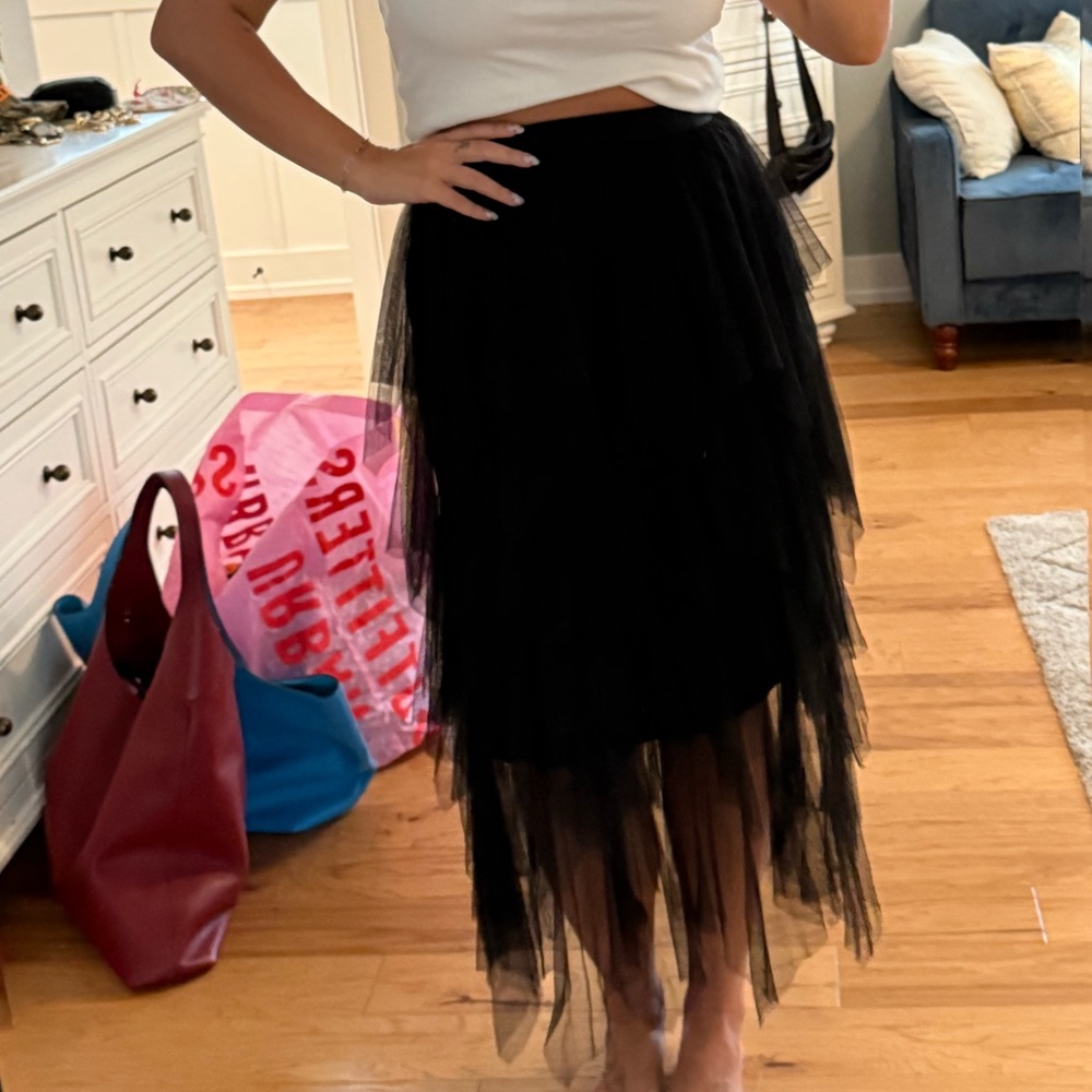 Elegant Black Tulle Skirt